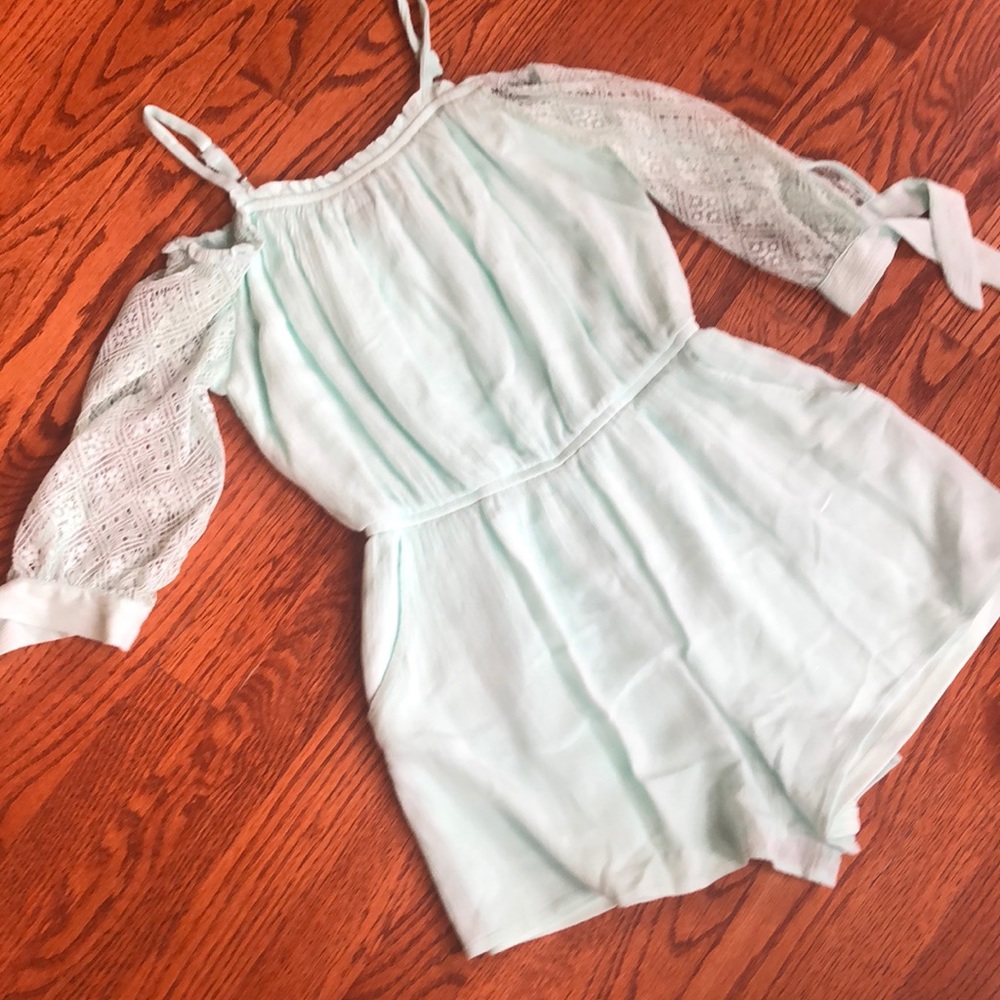 Lime green girls romper